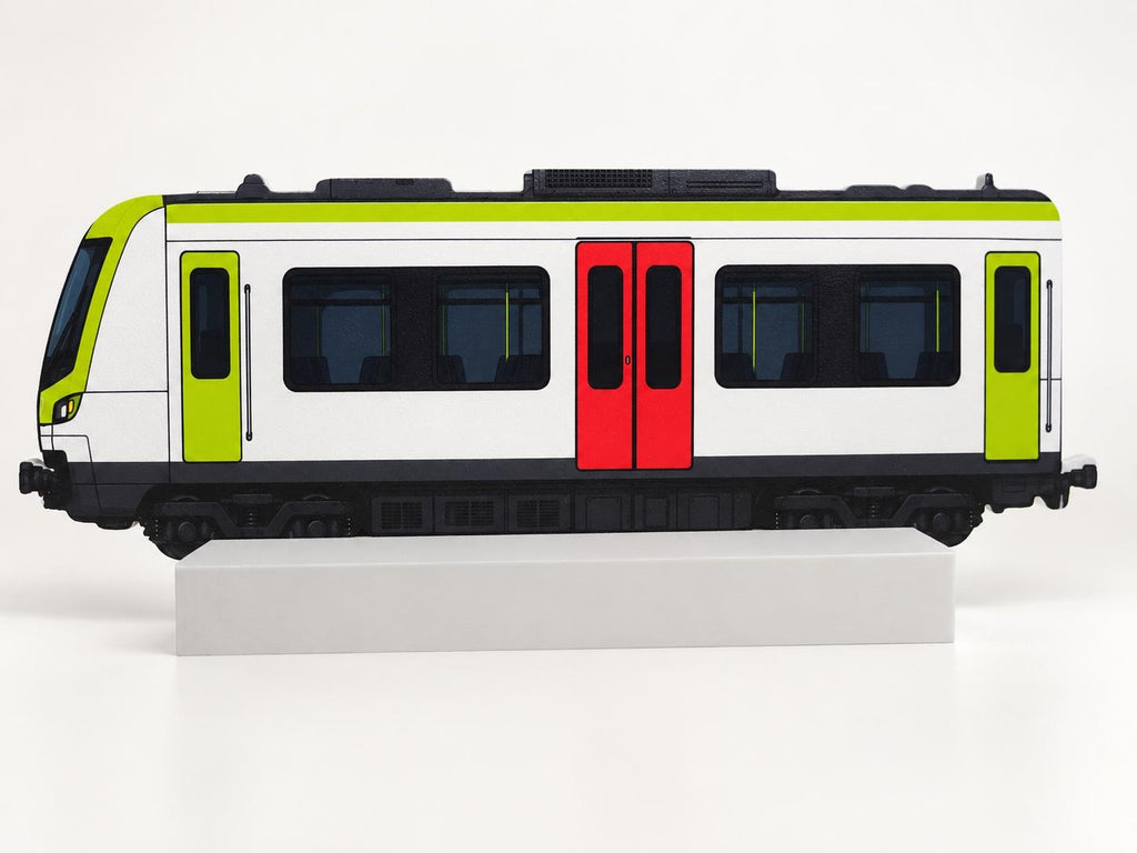 Ruhr Area Graffiti Practice Train, 3D Printed Rail Model, Acrylic Marker Canvas, Urban Art Collectible