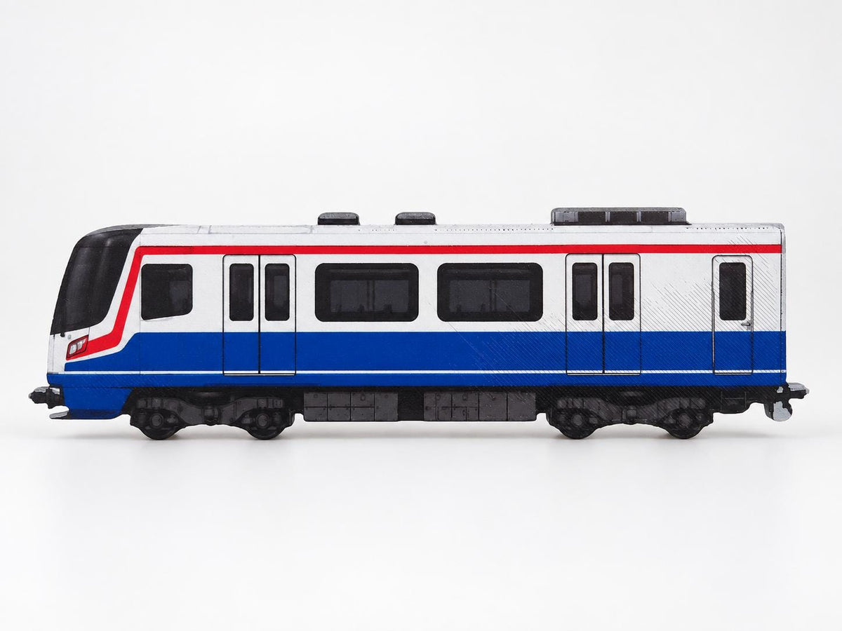 Bangkok Graffiti Practice Train, 3D Printed Urban Rail Model, Acrylic Marker Canvas, Street Art Collectible