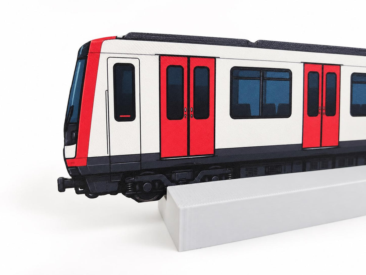 Hamburg Graffiti Practice Train, 3D Printed Urban Rail Model, Acrylic Marker Canvas, Street Art Collectible