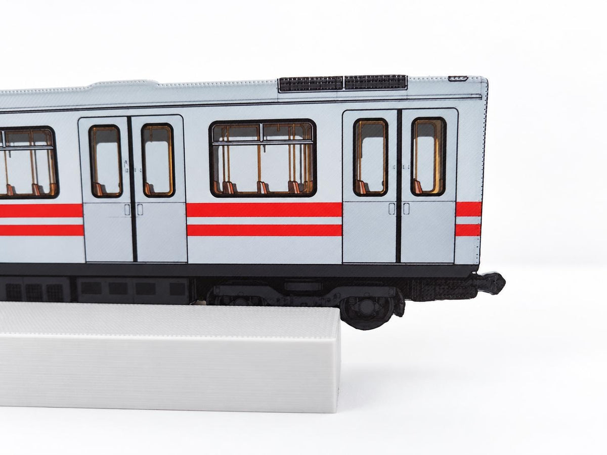 Bucharest Graffiti Practice Train, 3D Printed Metro Train Model, Acrylic Marker Canvas, Street Art Collectible