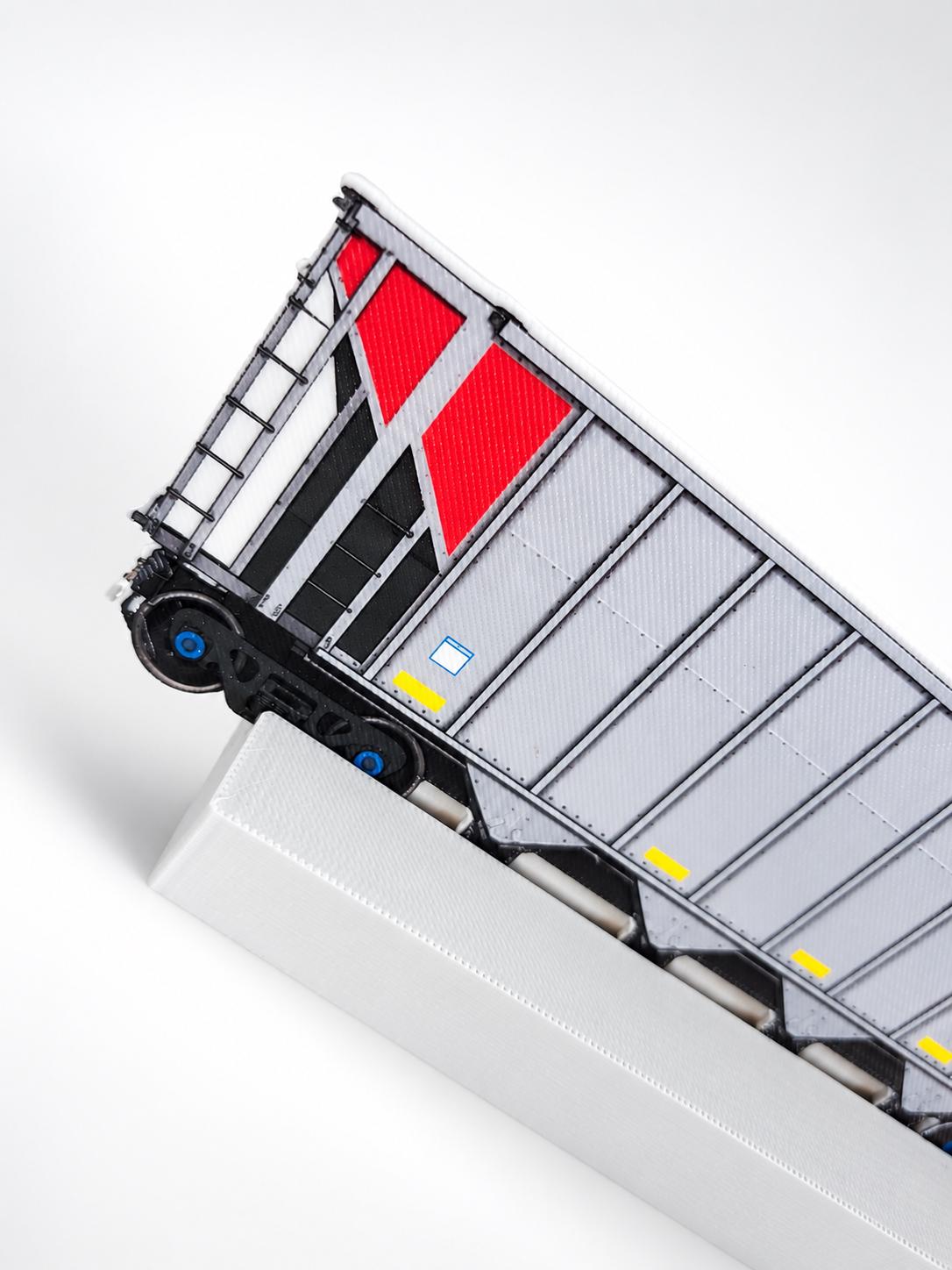 US Freight Graffiti Practice Wagon, 3D Printed Freight Car, Paintable with Acrylic Markers, Rail Art Collectible, 20x10 cm