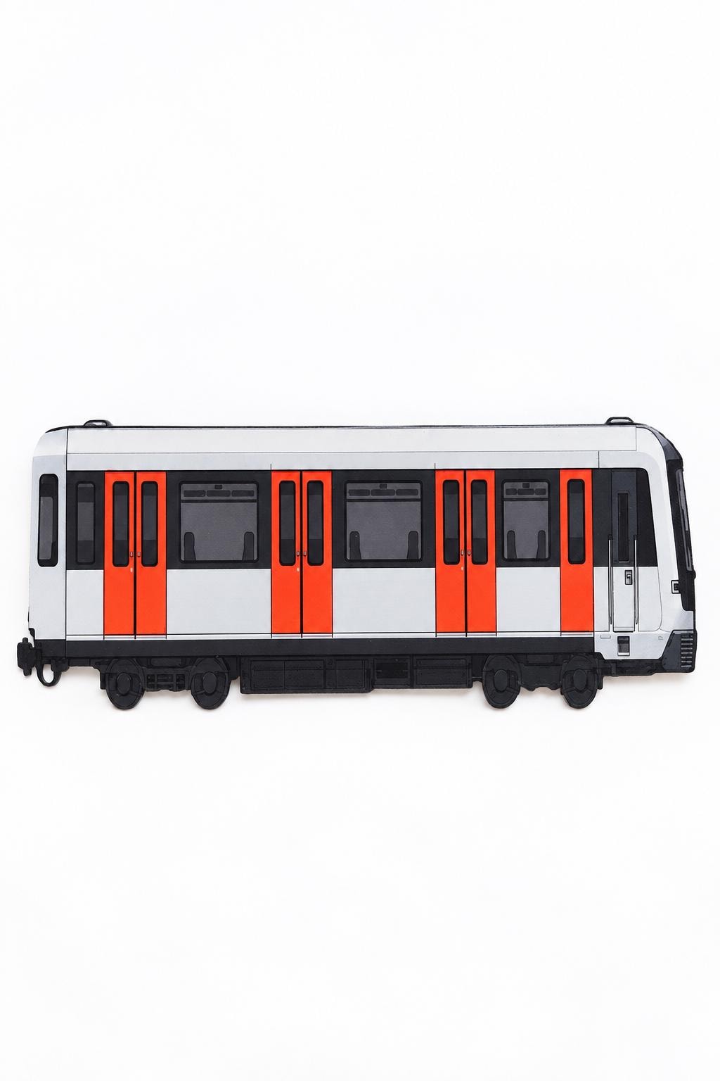 Amsterdam Metro Graffiti Practice Train, 3D Printed Rail Art Object, Paintable with Acrylic Markers, Urban Collectible, 20x10 cm