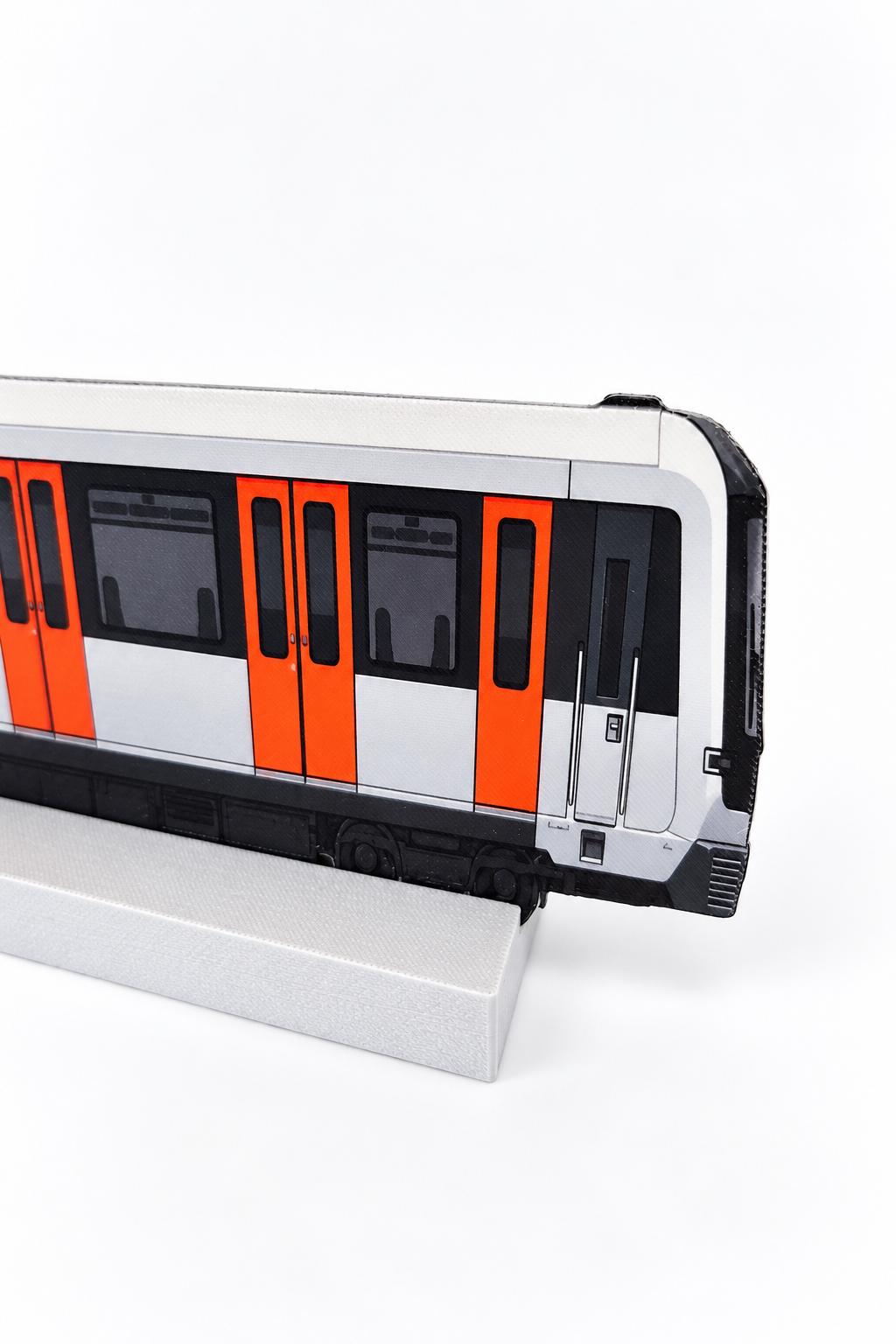Amsterdam Metro Graffiti Practice Train, 3D Printed Rail Art Object, Paintable with Acrylic Markers, Urban Collectible, 20x10 cm