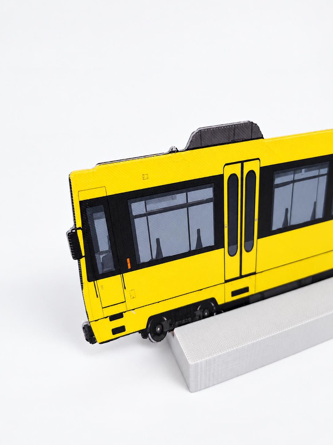 Stuttgart Karlsruhe Graffiti Practice Train, 3D Printed German Urban Rail, Paintable with Acrylic Markers, Rail Art, 20x10 cm
