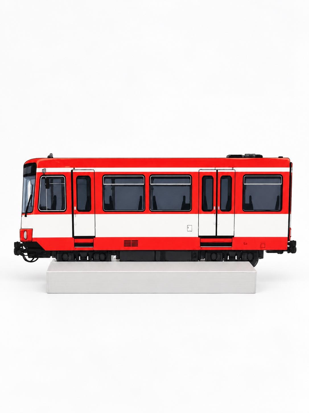 Düsseldorf Duisburg Tram Graffiti Practice Train, 3D Printed German Urban Rail, Paintable with Acrylic Markers, Rail Art, 20x10 cm