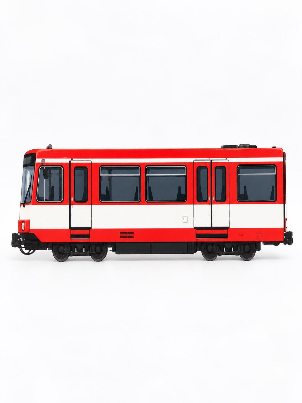 Düsseldorf Duisburg Tram Graffiti Practice Train, 3D Printed German Urban Rail, Paintable with Acrylic Markers, Rail Art, 20x10 cm