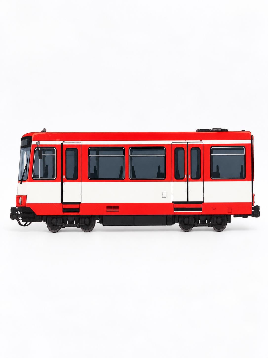 Düsseldorf Duisburg Tram Graffiti Practice Train, 3D Printed German Urban Rail, Paintable with Acrylic Markers, Rail Art, 20x10 cm