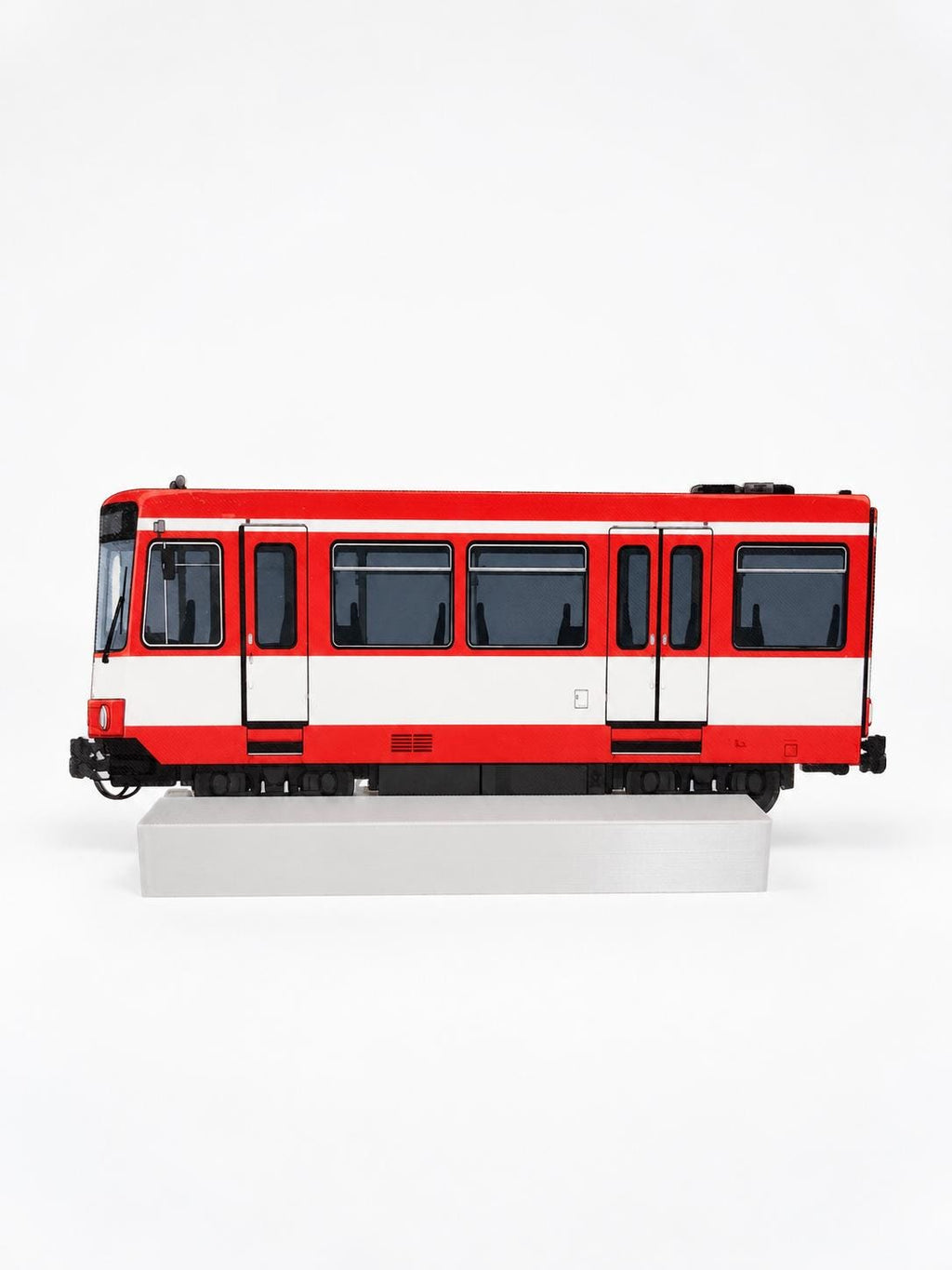 Düsseldorf Duisburg Tram Graffiti Practice Train, 3D Printed German Urban Rail, Paintable with Acrylic Markers, Rail Art, 20x10 cm
