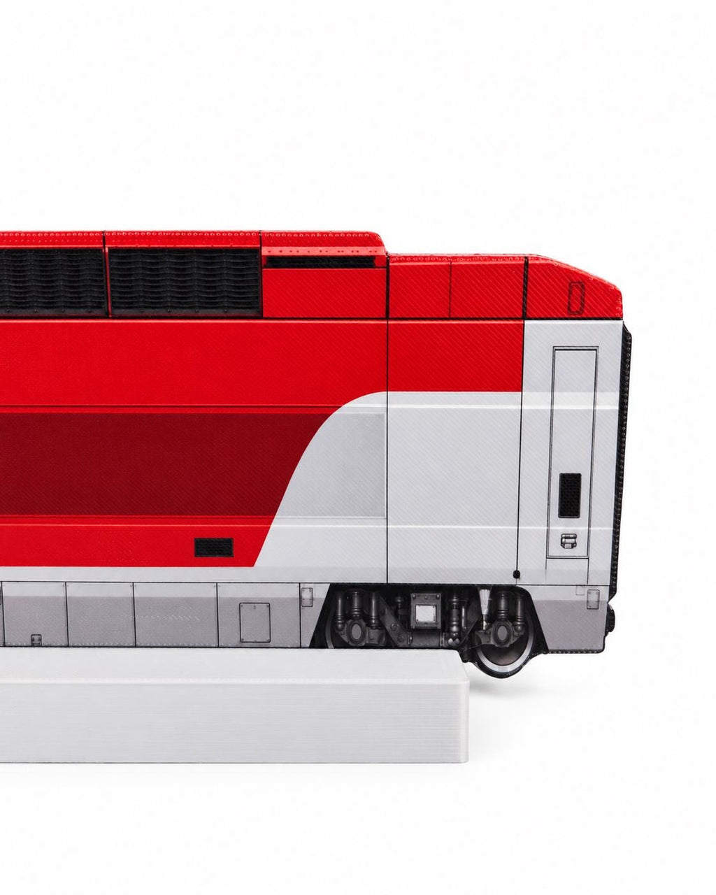 Classic Red European High-Speed Graffiti Practice Train, 3D Printed Rail Model, Paintable with Acrylic Markers, Rail Art, 20x10 cm