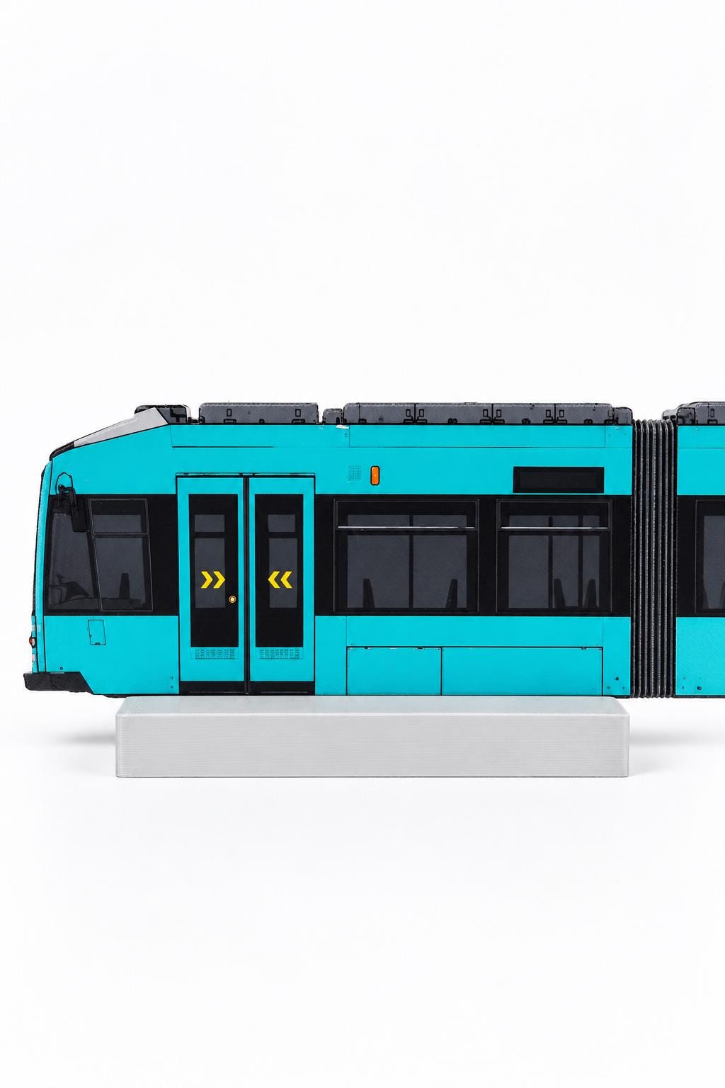 Frankfurt Tram Graffiti Practice Train, 3D Printed German Urban Rail, Paintable with Acrylic Markers, Rail Art, 20x10 cm