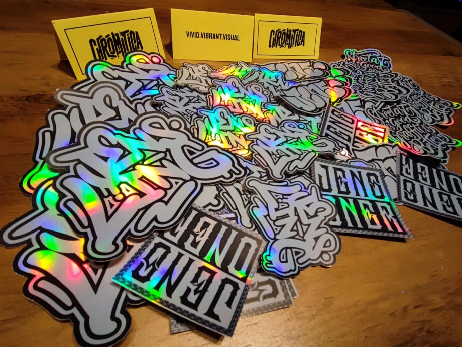 Graffiti und Streetart Sticker Hologram Set 15-teilig, Aufkleber, Urban Art, Street Art, Tags. Für Laptop, Skateboard geeignet