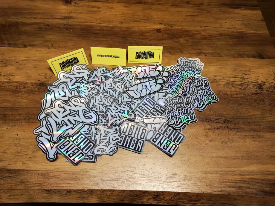 Graffiti und Streetart Sticker Hologram Set 15-teilig, Aufkleber, Urban Art, Street Art, Tags. Für Laptop, Skateboard geeignet