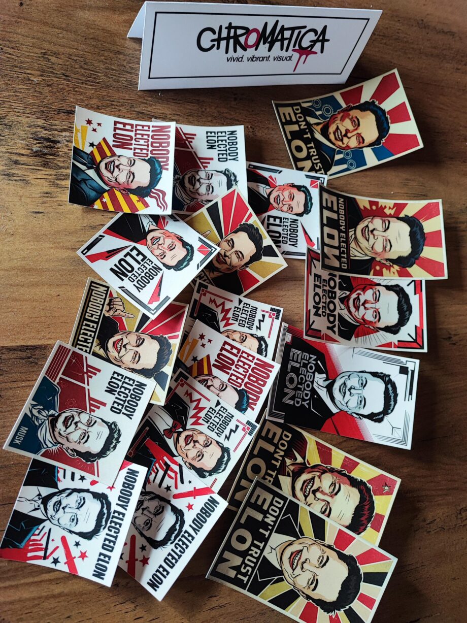 Nobody Elected Elon, Dont Trust Elon – Streetart Sticker Set | 15 Protest Aufkleber gegen Elon Musk!