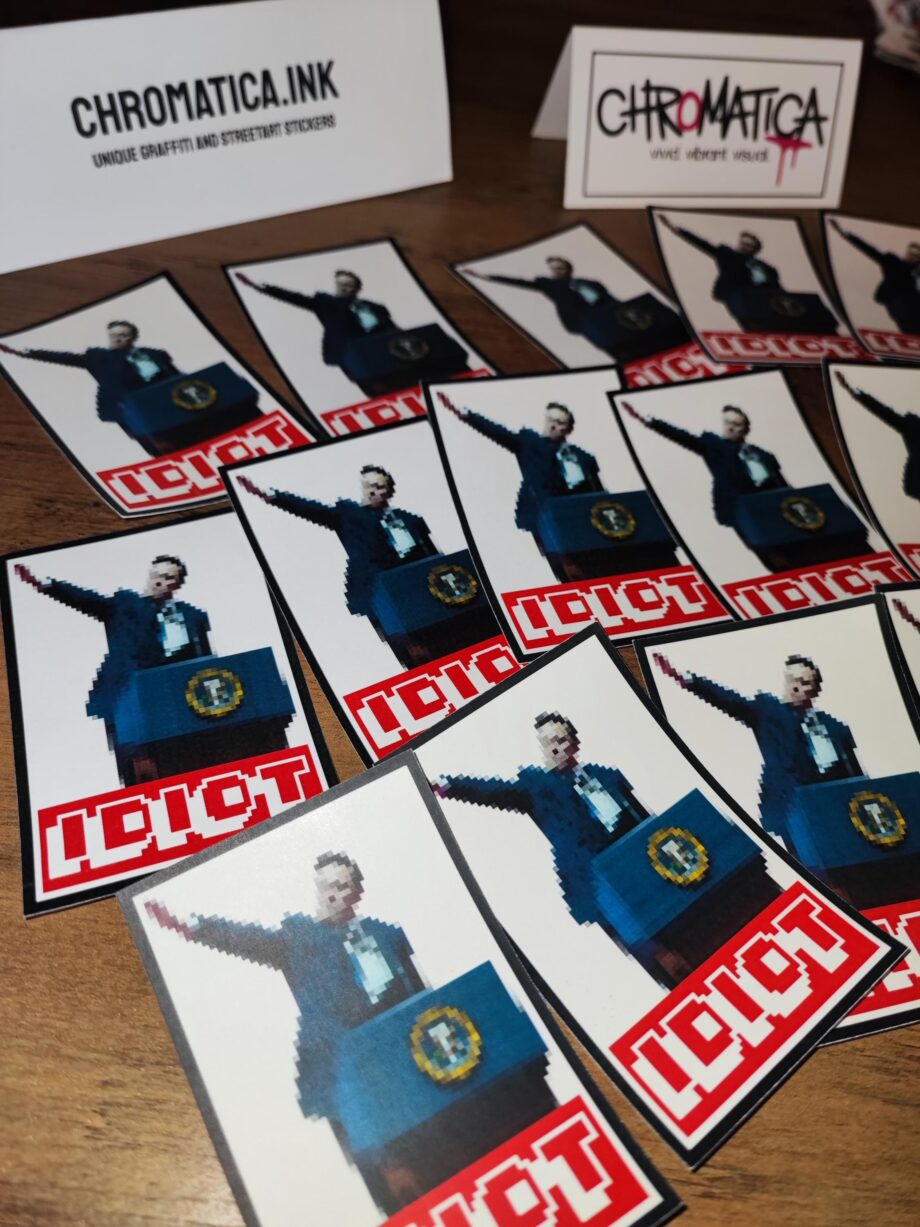 Pixelart Protest Sticker – 15er Set | Kultiger Streetart Look | Wetterfest & satirisch | Parodie Tech-Mogul Motiv 8x5 cm