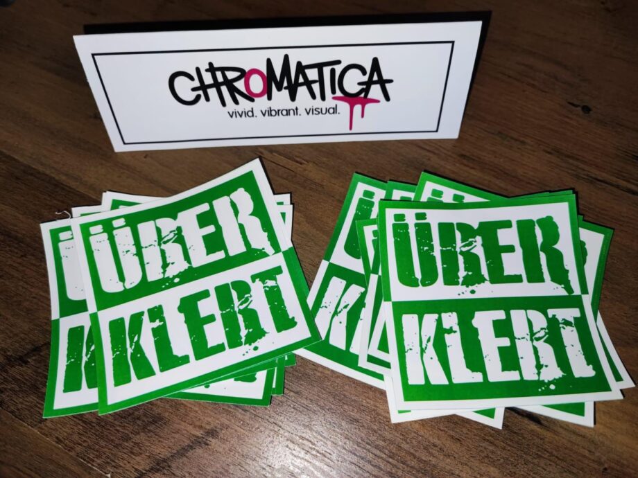 15x ÜBERKLEBT Sticker – große 7,5cm Streetart-Aufkleber | wetterfest | Neon & klassisch | Revier markieren | Protest Design