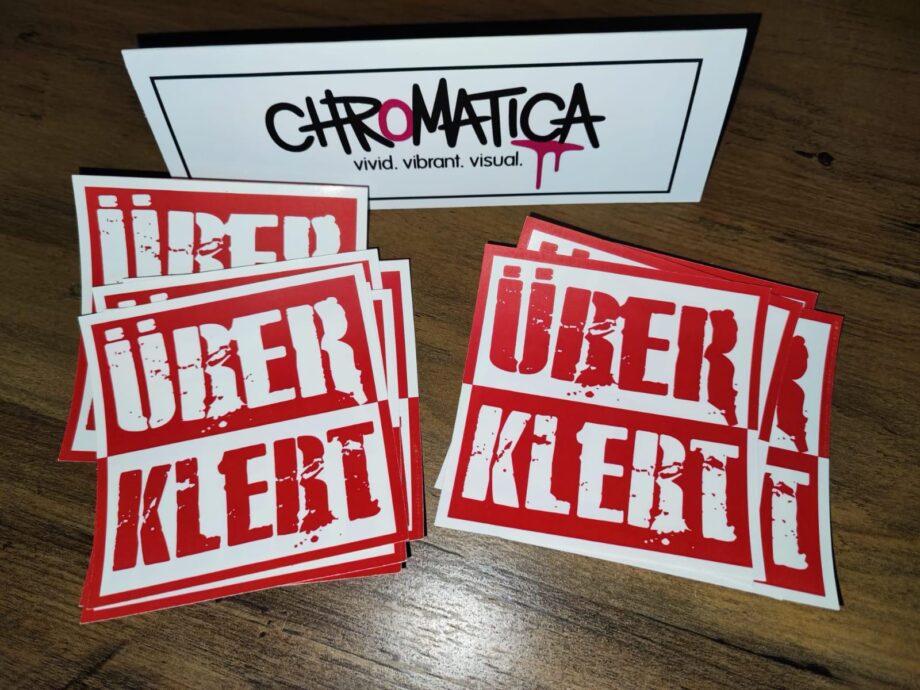 15x ÜBERKLEBT Sticker – große 7,5cm Streetart-Aufkleber | wetterfest | Neon & klassisch | Revier markieren | Protest Design