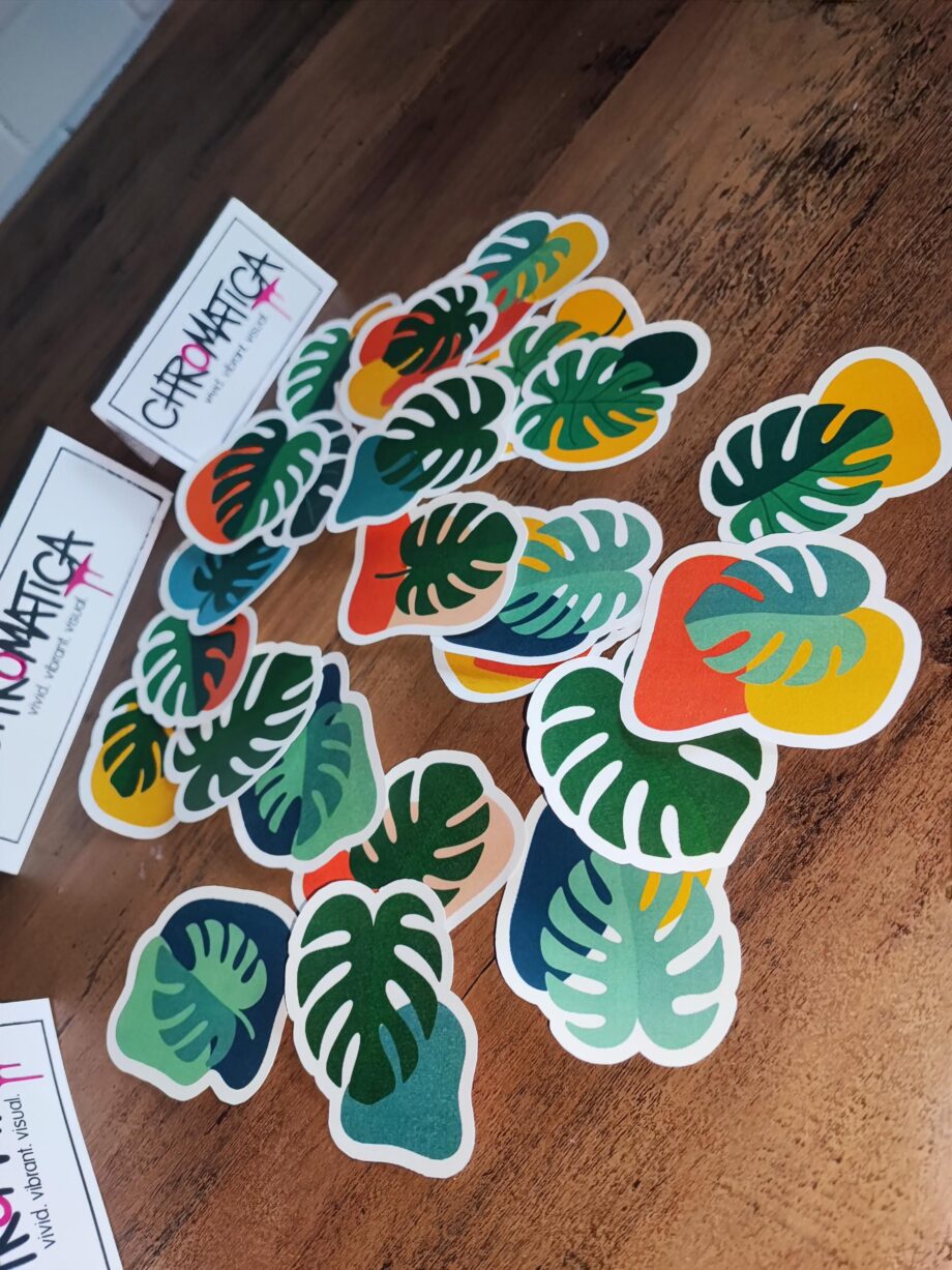 30 Monstera Aufkleber – Tropische Pflanzen Sticker Set | Wetterfest, vielseitig | Für Indoor & Outdoor Dekoration