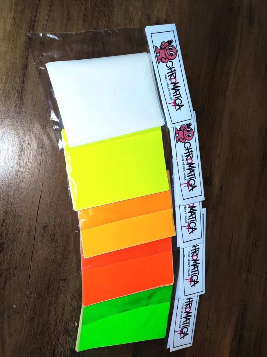 20x Neon Sticker Papier A7 – Super Permanent Haftend | Neon Gelb, Grün, Rot, Orange | DIY Graffiti & Streetart Sticker Blanks